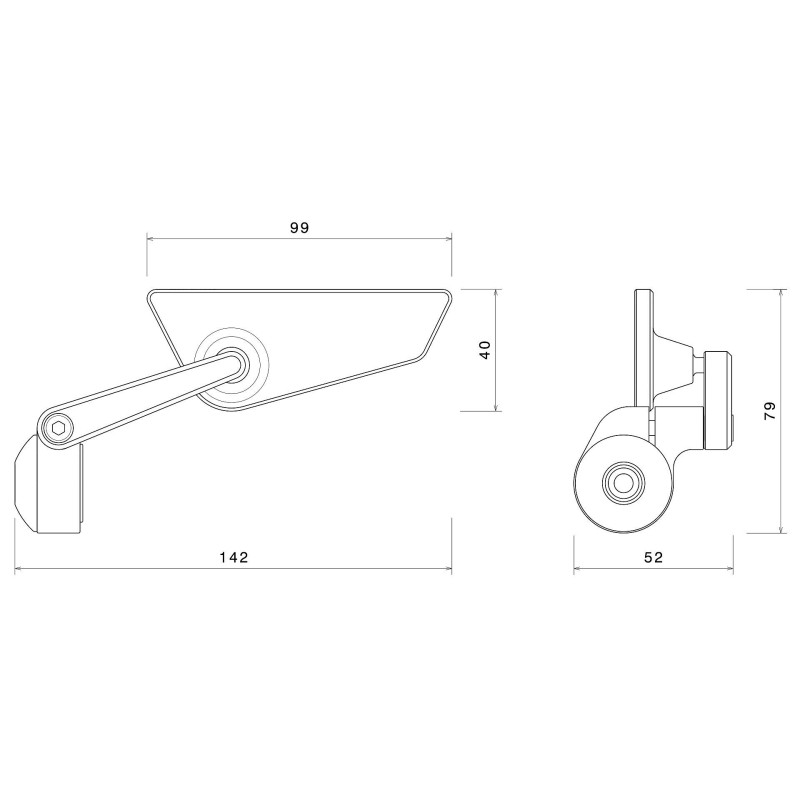 Bs B Rizoma Mirror Cut Edge Left Black End Mount