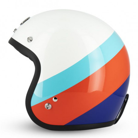 Casco jet custom cafè racer Gasoline S250 bianco lucido