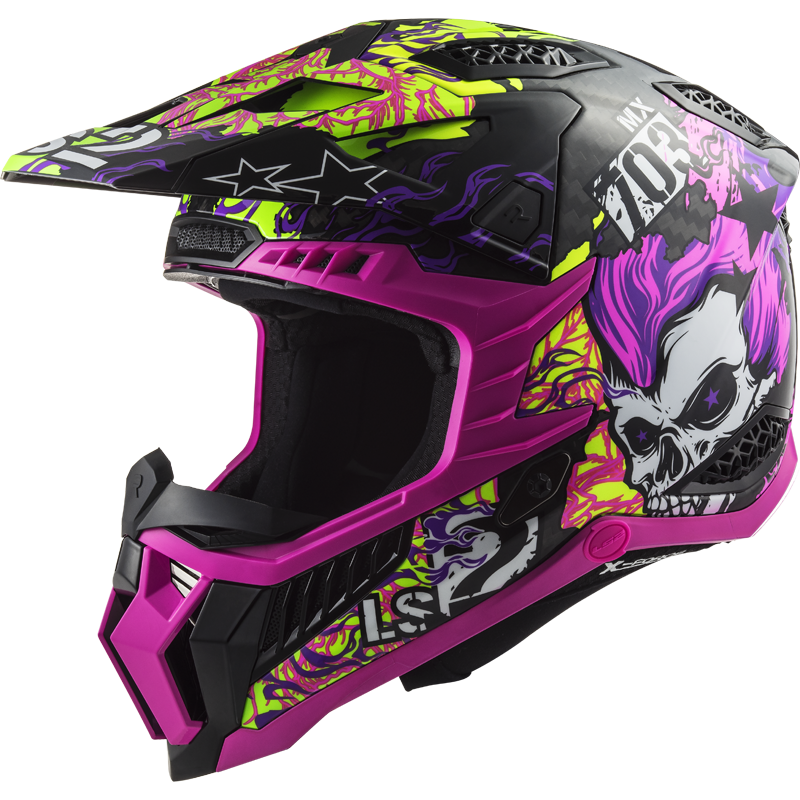 LS2 helmet MX703 X-FORCE FIRESKULL violet