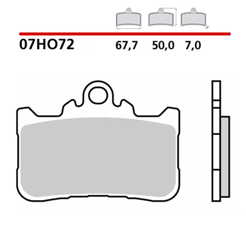 Pastiglie freno anteriori sinterizzate Brembo rosse 07HO72SA Honda Hornet  750, CB-F-R-X 500